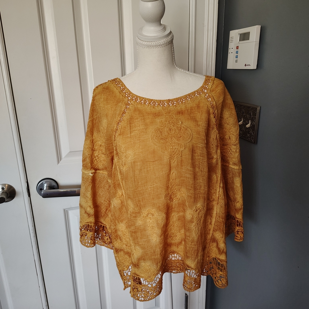 Democracy‎ Mustard Lace Detail Blouse